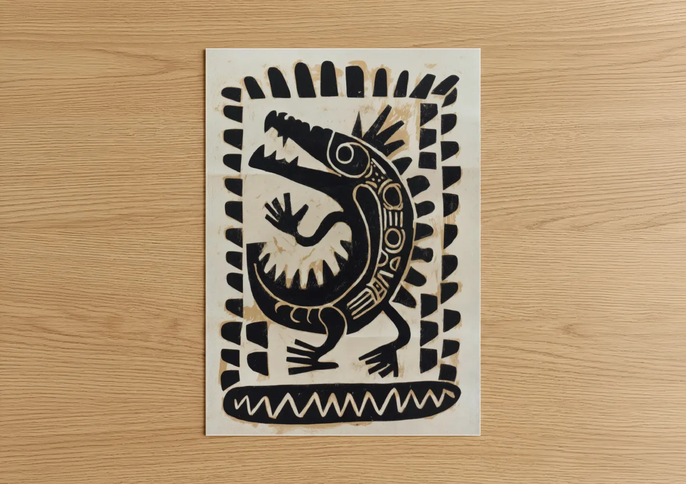 Mythical Dragon Guardian Abstract Wall Art