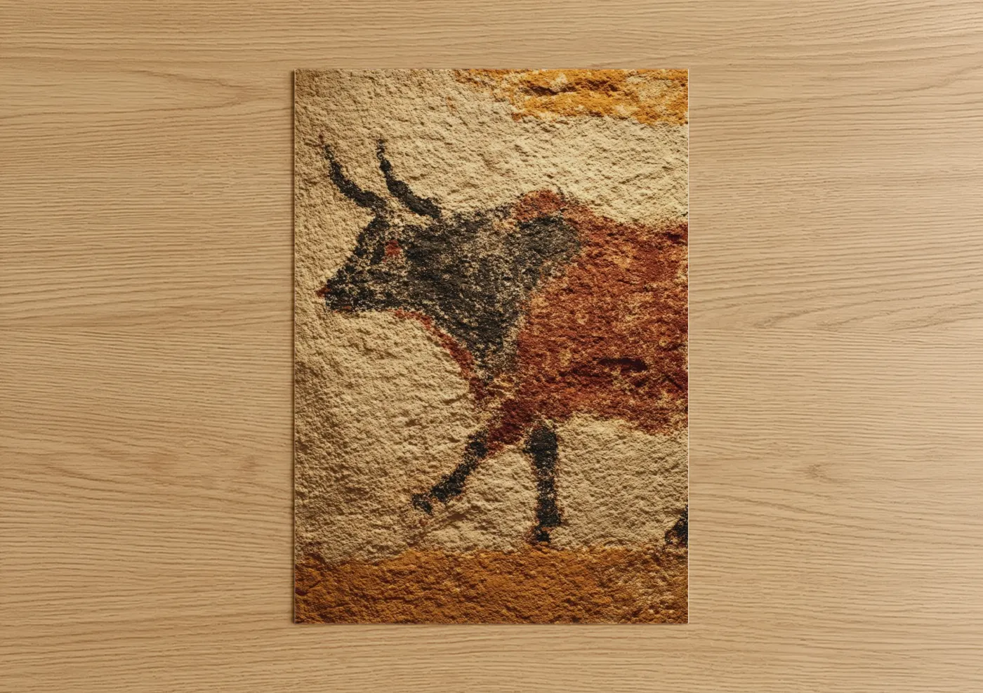 Ancient Yak Cave Art Illustration Wall Art