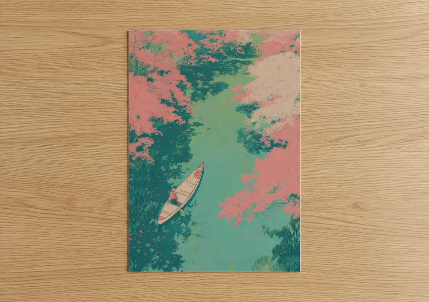 Aerial Kayak Adventure Turquoise Waters Wall Art