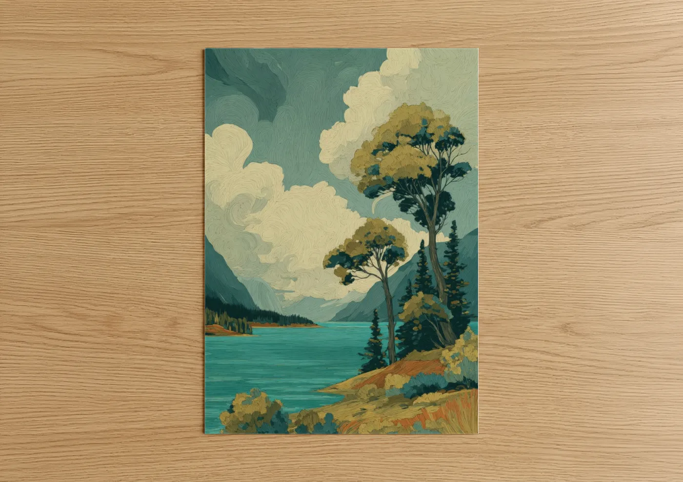 Alpine Lake Summer Landscape Wall Art