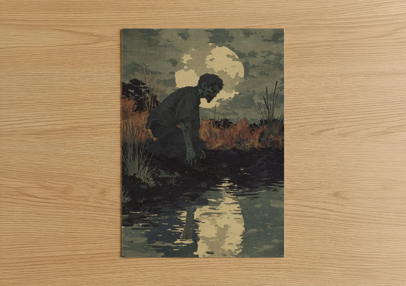Moonlit Zombie Dark Fantasy Wall Art