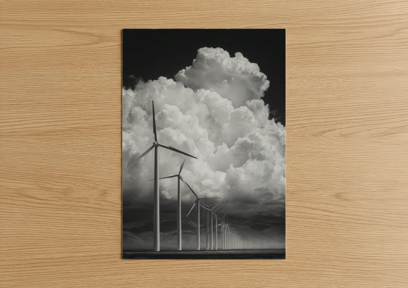 Wind Turbines Dramatic Storm Clouds Wall Art