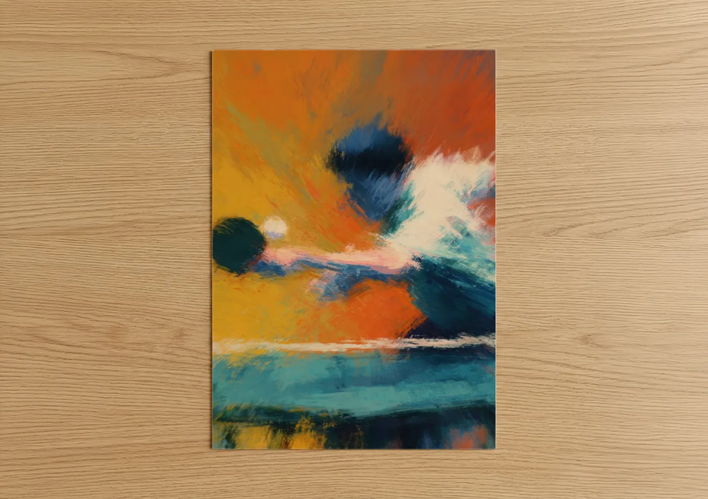 Abstract Table Tennis Dynamic Rally Wall Art