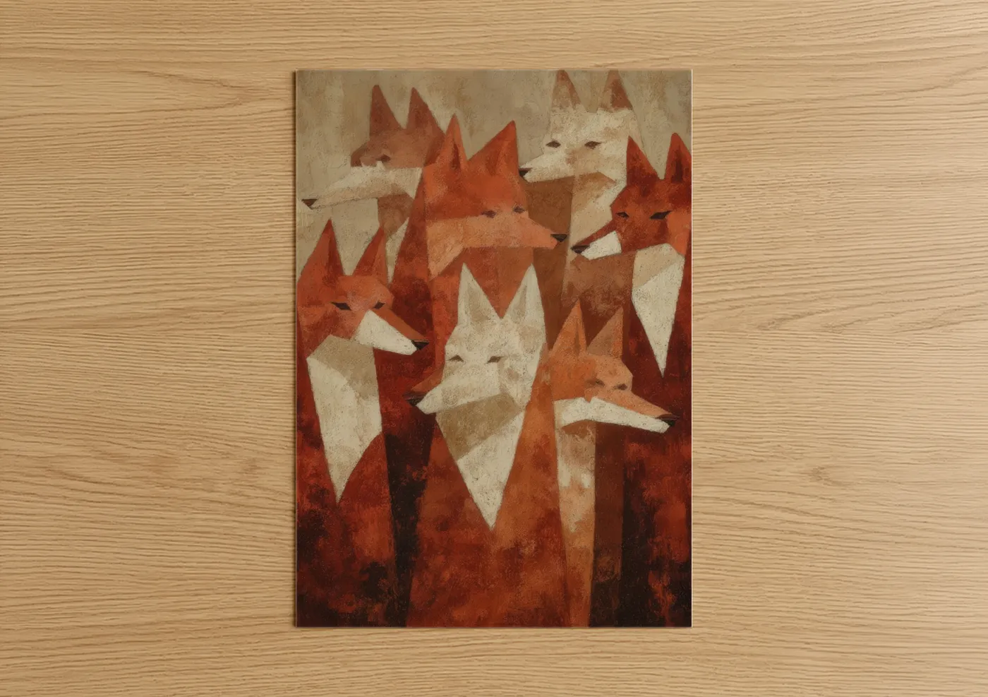 Russet Coyote Pack Abstract Wall Art