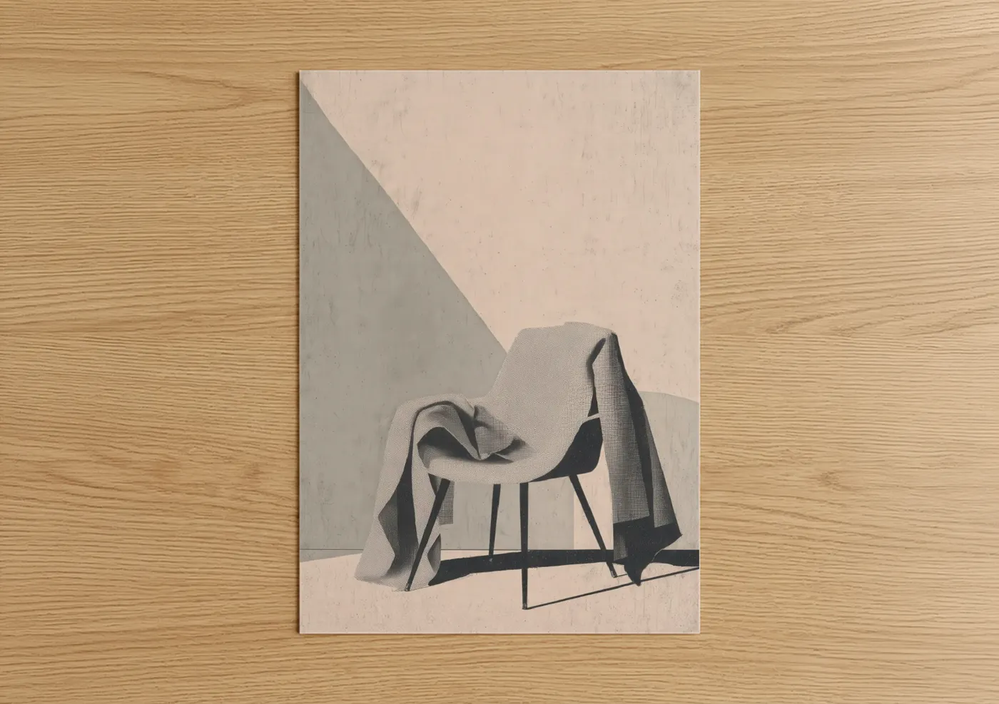 Minimalist Chair Drape Retro Fashion Wall Art