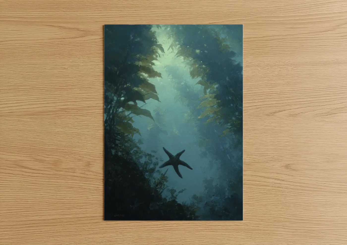 Sunlit Starfish Underwater Seascape Wall Art