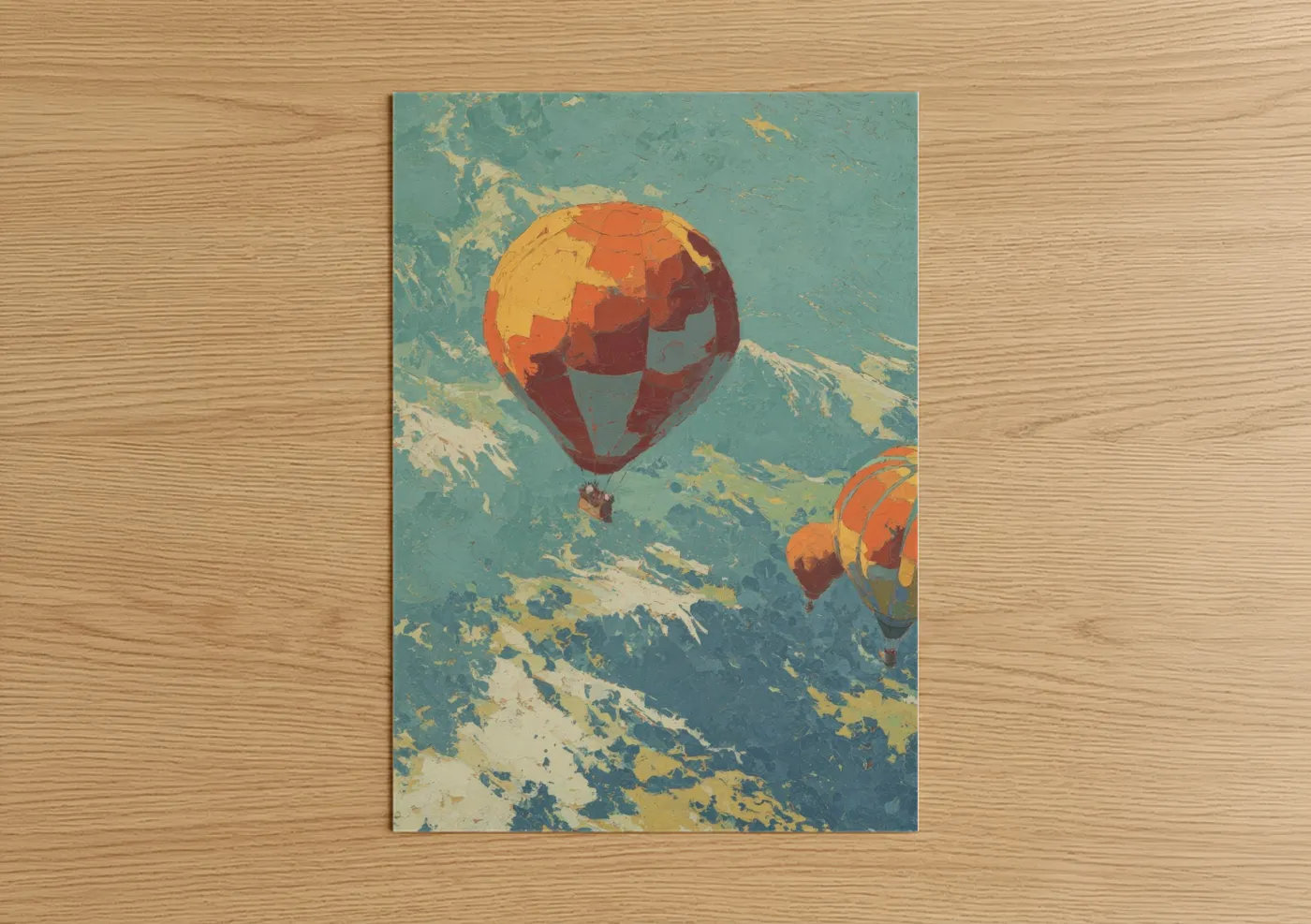 Alpine Hot Air Balloon Vintage Wall Art