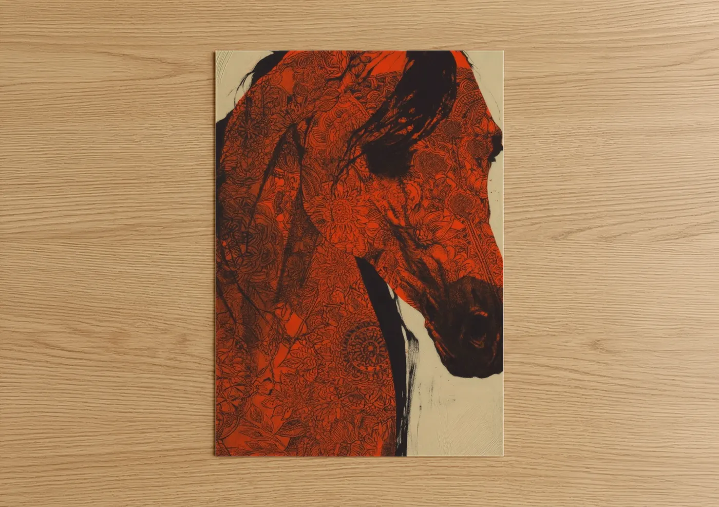 Ornate Arabian Horse Detailed Artwork Wall Art