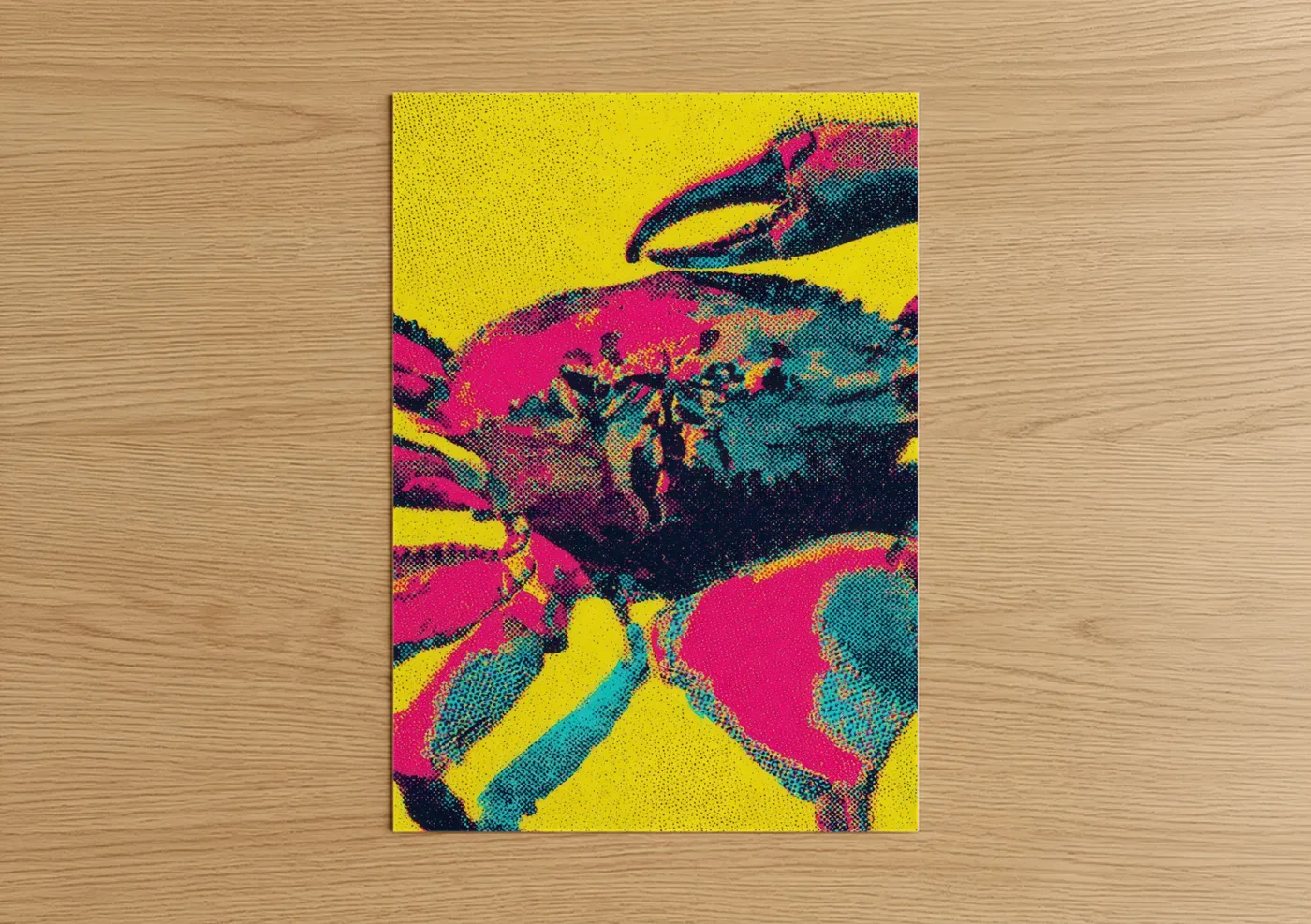 Neon Crab Pop Art Vibrant Wall Art