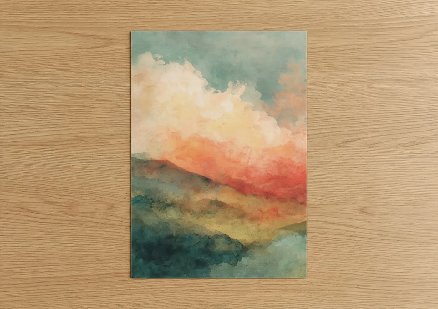 Dreamy Sky Rainbow Watercolor Wall Art