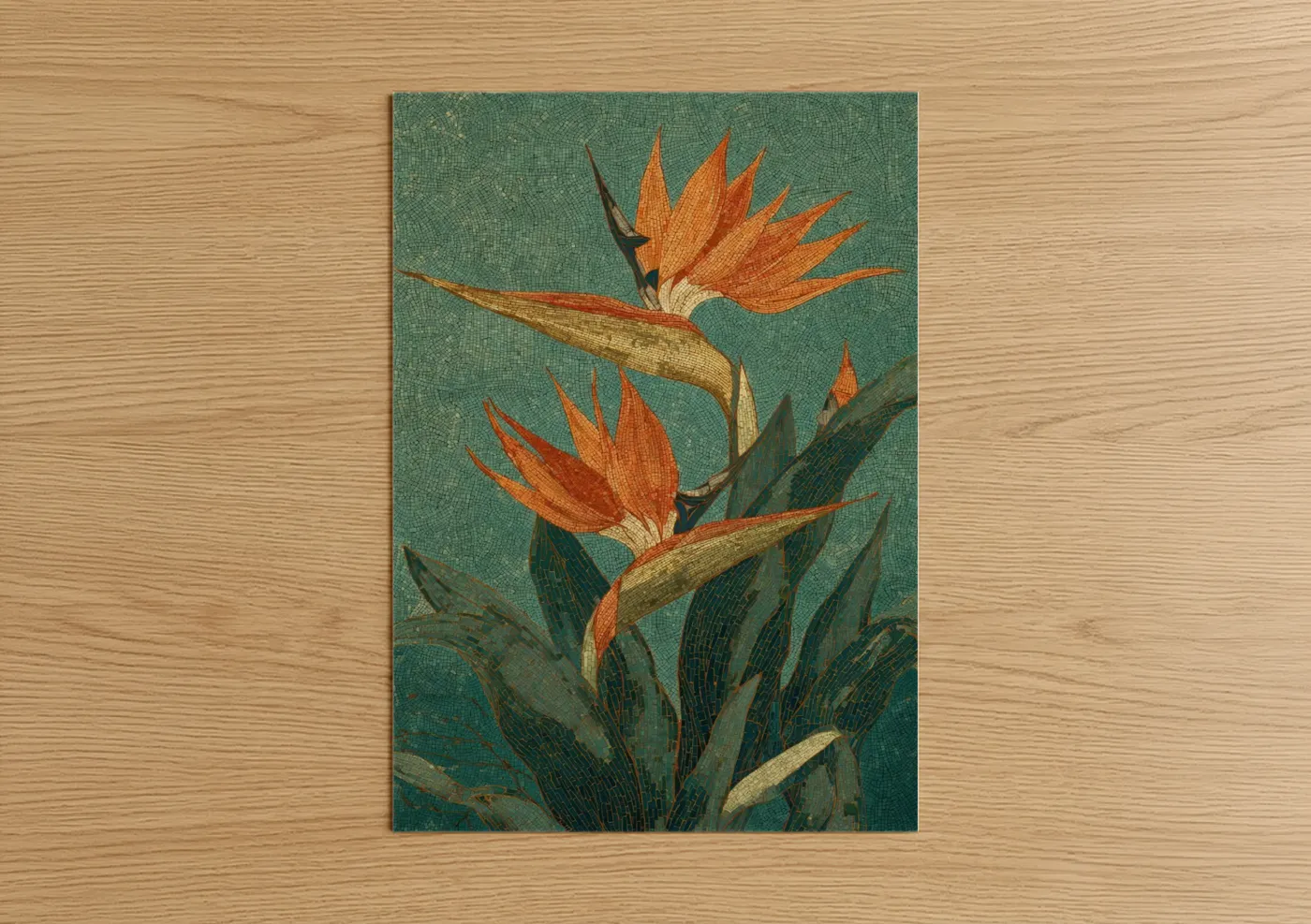 Birds of Paradise Tropical Flower Illustration Wall Art