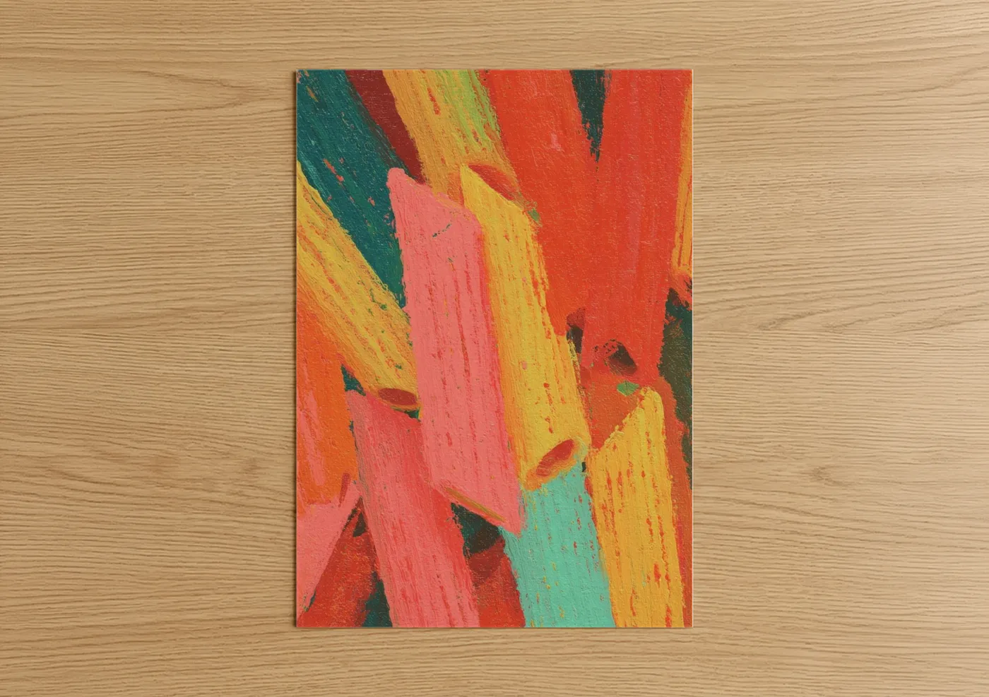 Vibrant Pasta Abstract Expressionist Wall Art