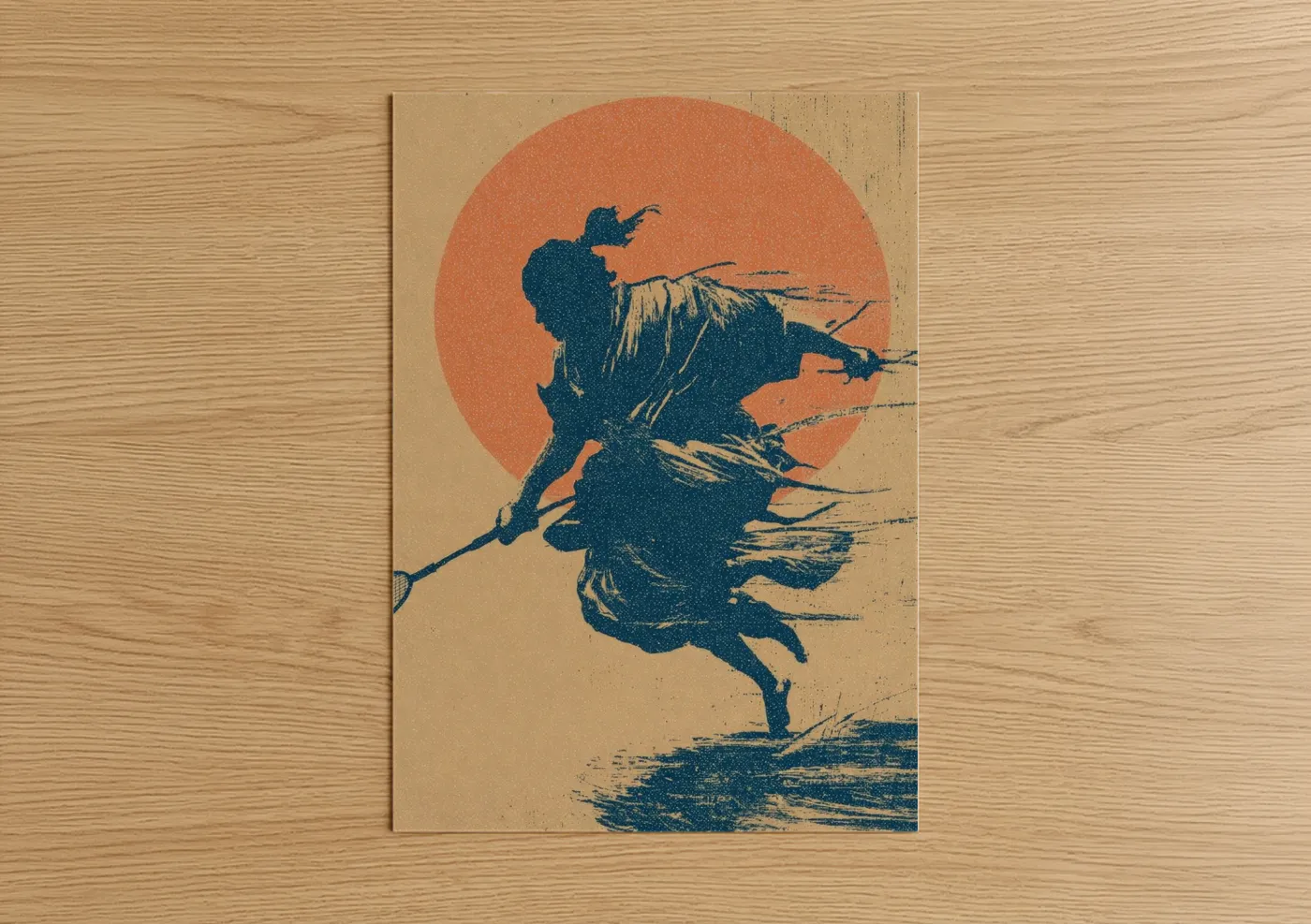 Sunset Badminton Player Silhouette Wall Art