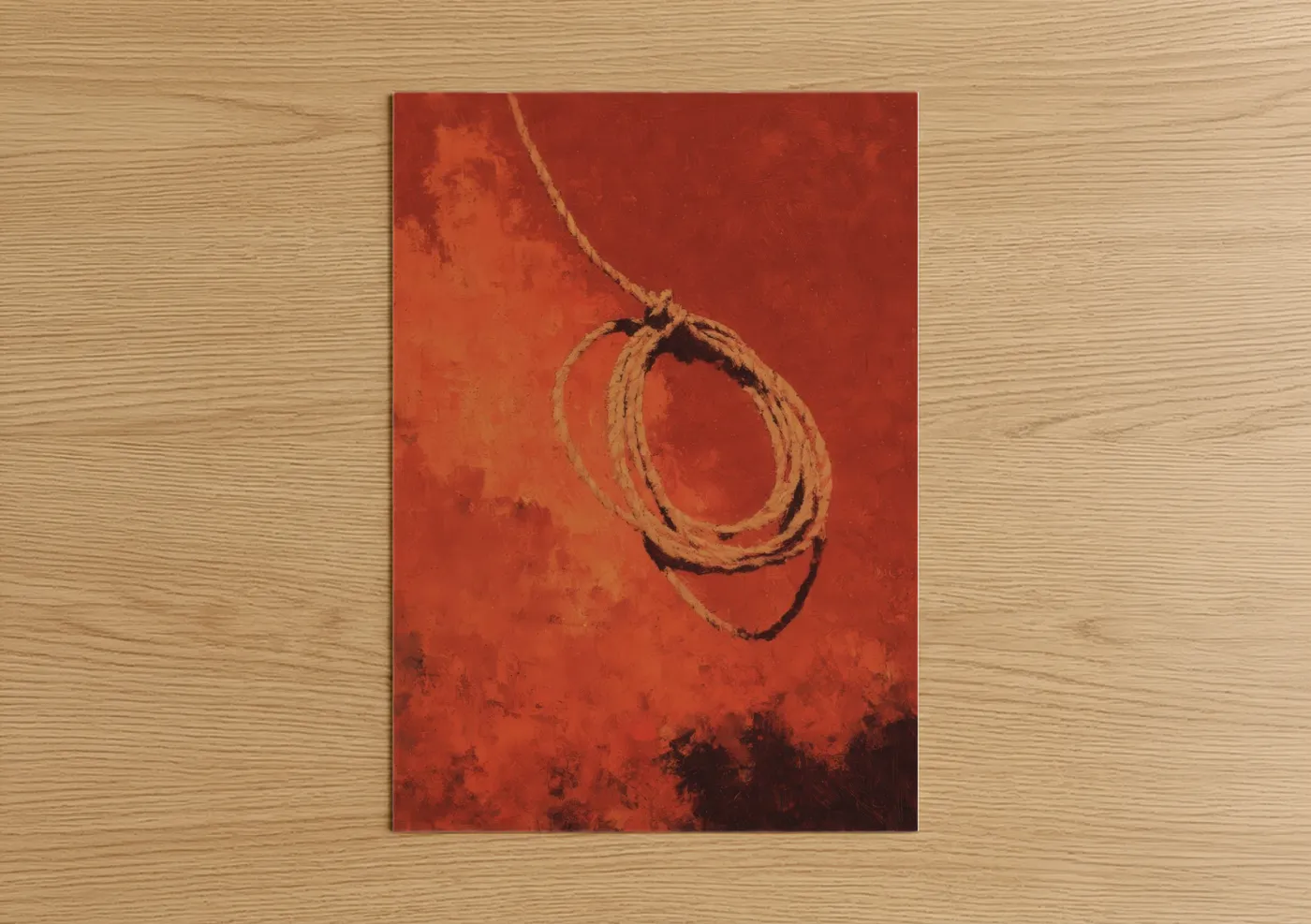 Crimson Rope Loop Nautical Wall Art