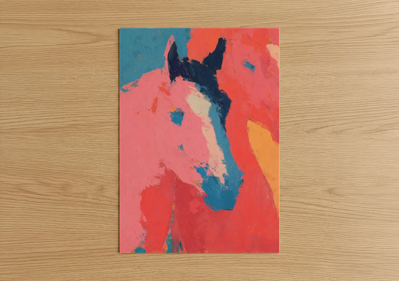 Colorful Horse Racing Abstract Wall Art