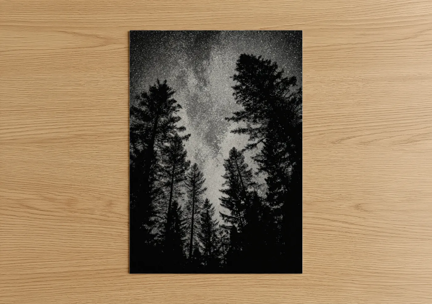 Starlit Forest Night Sky Milky Way Wall Art