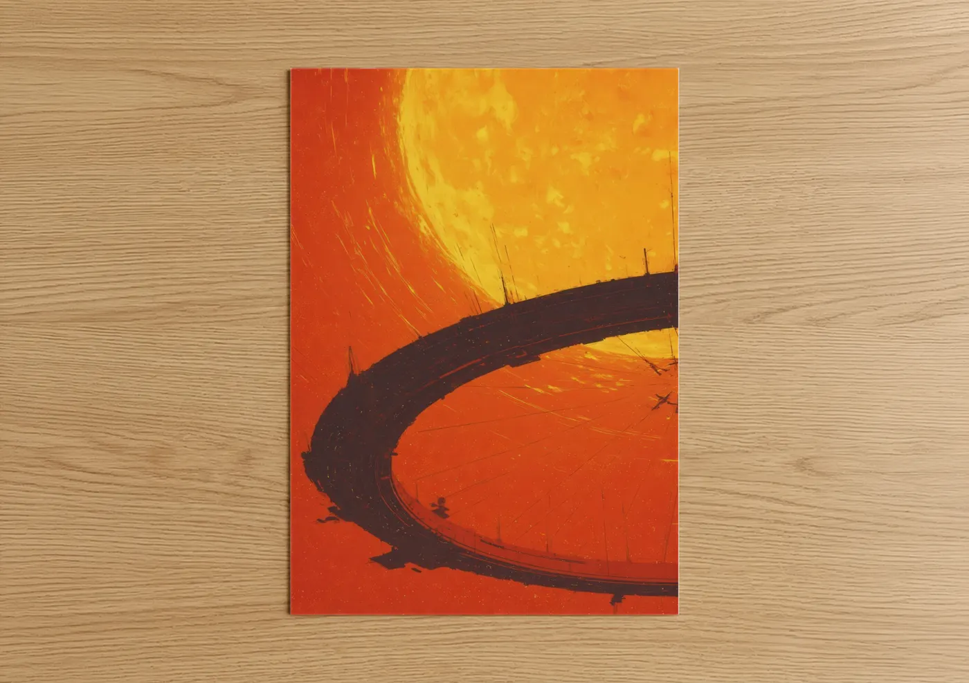 Satellite Orbital Sunrise Space Wall Art