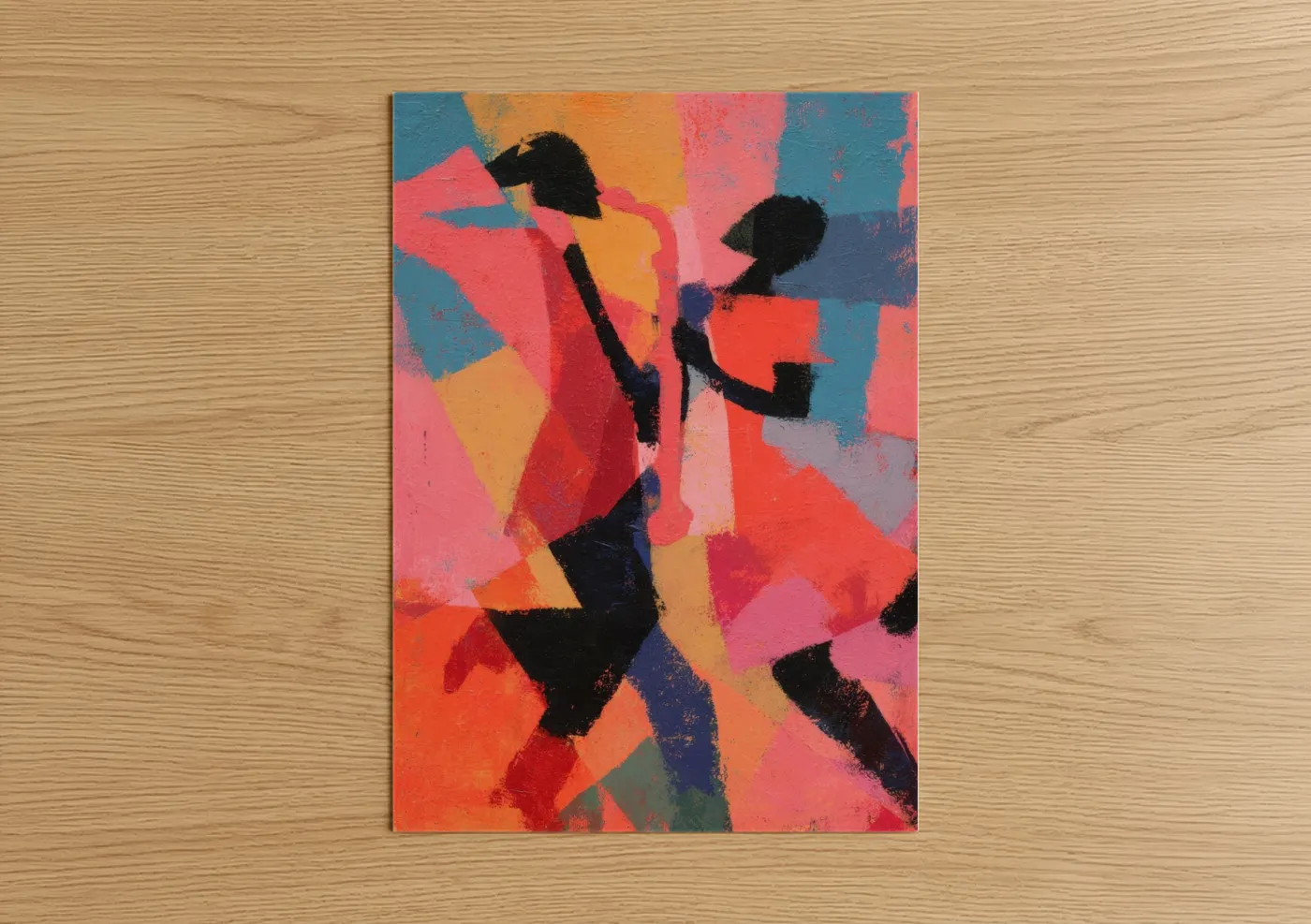 Vibrant Swing Dancers Abstract Wall Art
