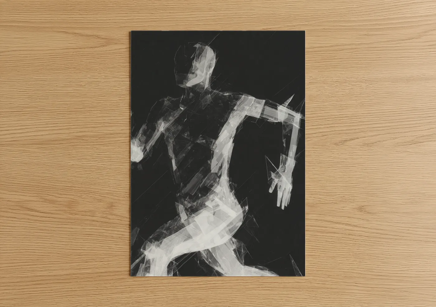Abstract Running Figure Motion Wall Art