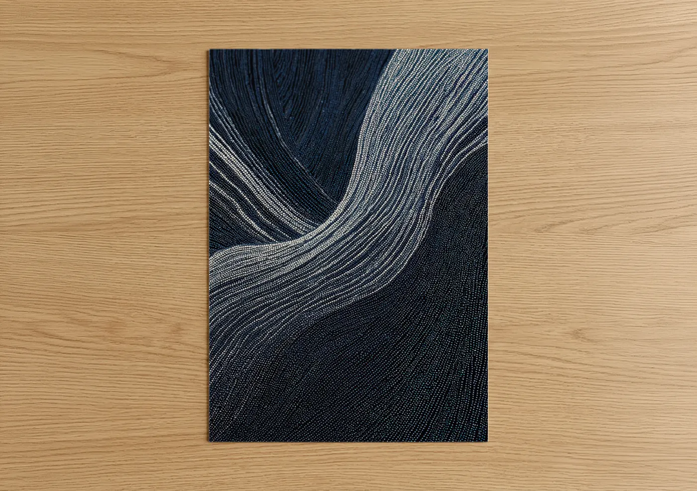 Flowing Beadwork Abstract Blue Wall Art