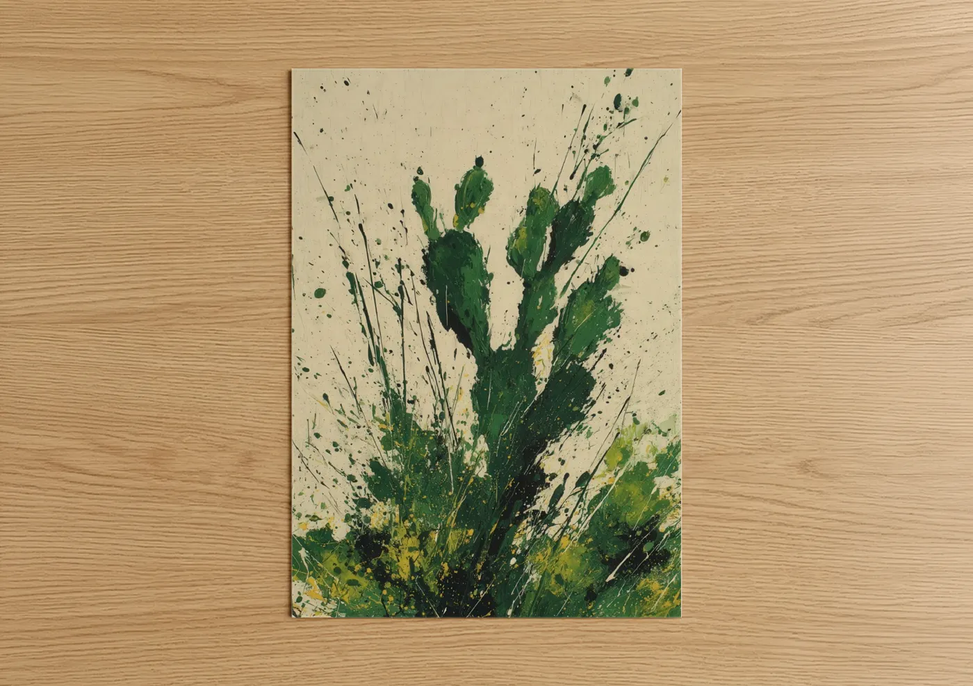 Vibrant Cactus Expressionist Wall Art