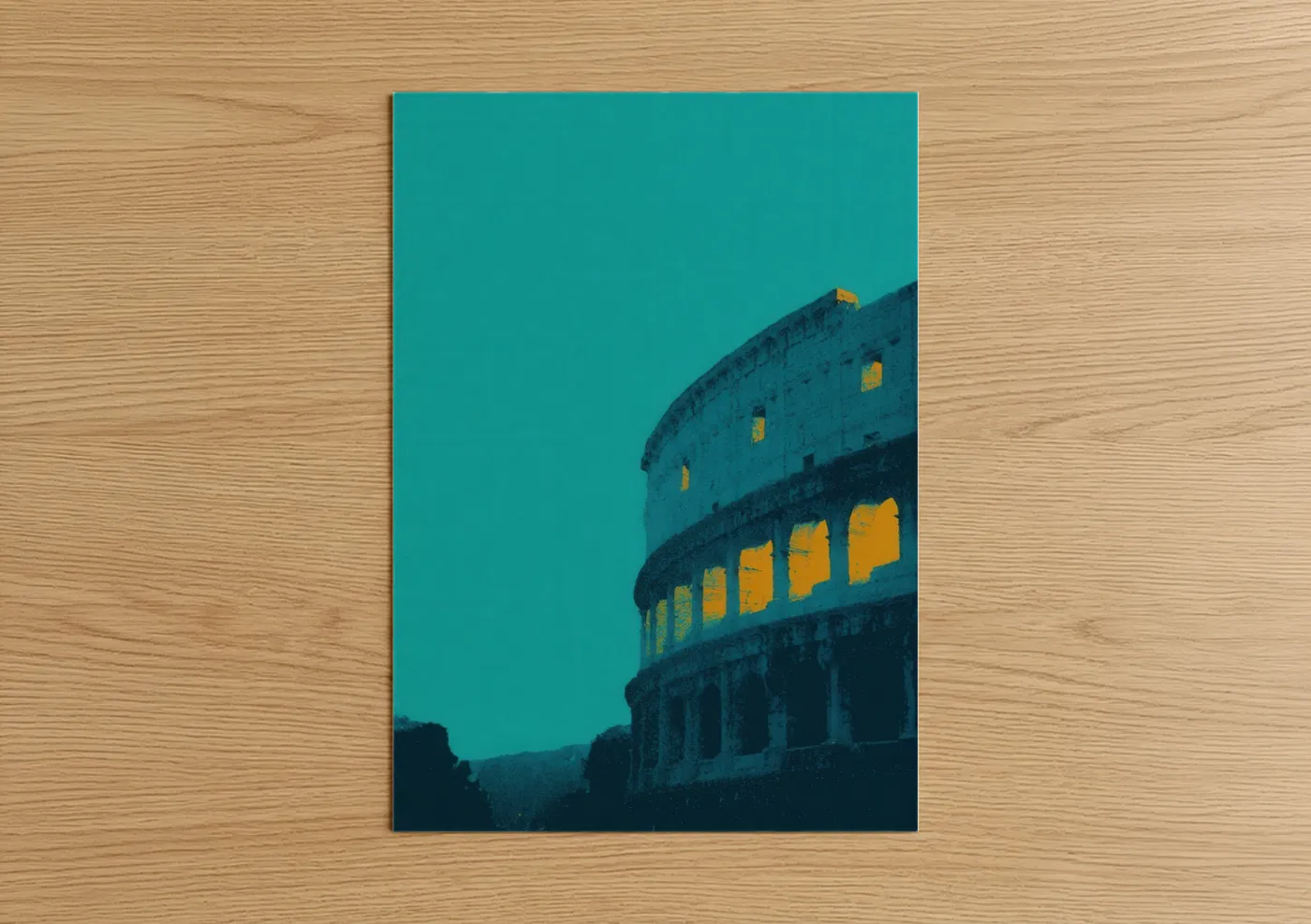 Illuminated Colosseum Rome Architecture Wall Art