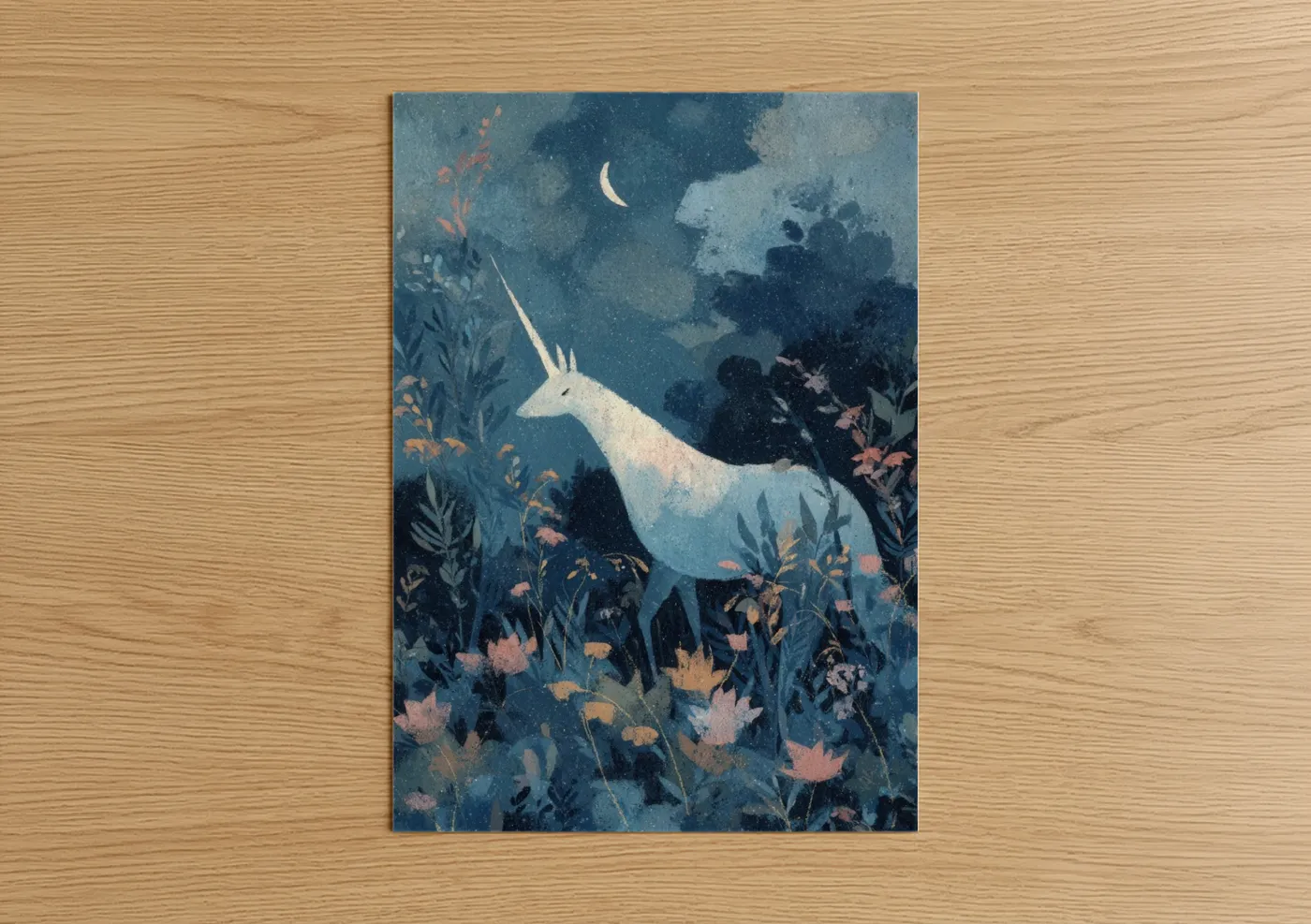 Moonlit Unicorn Night Sky Wall Art