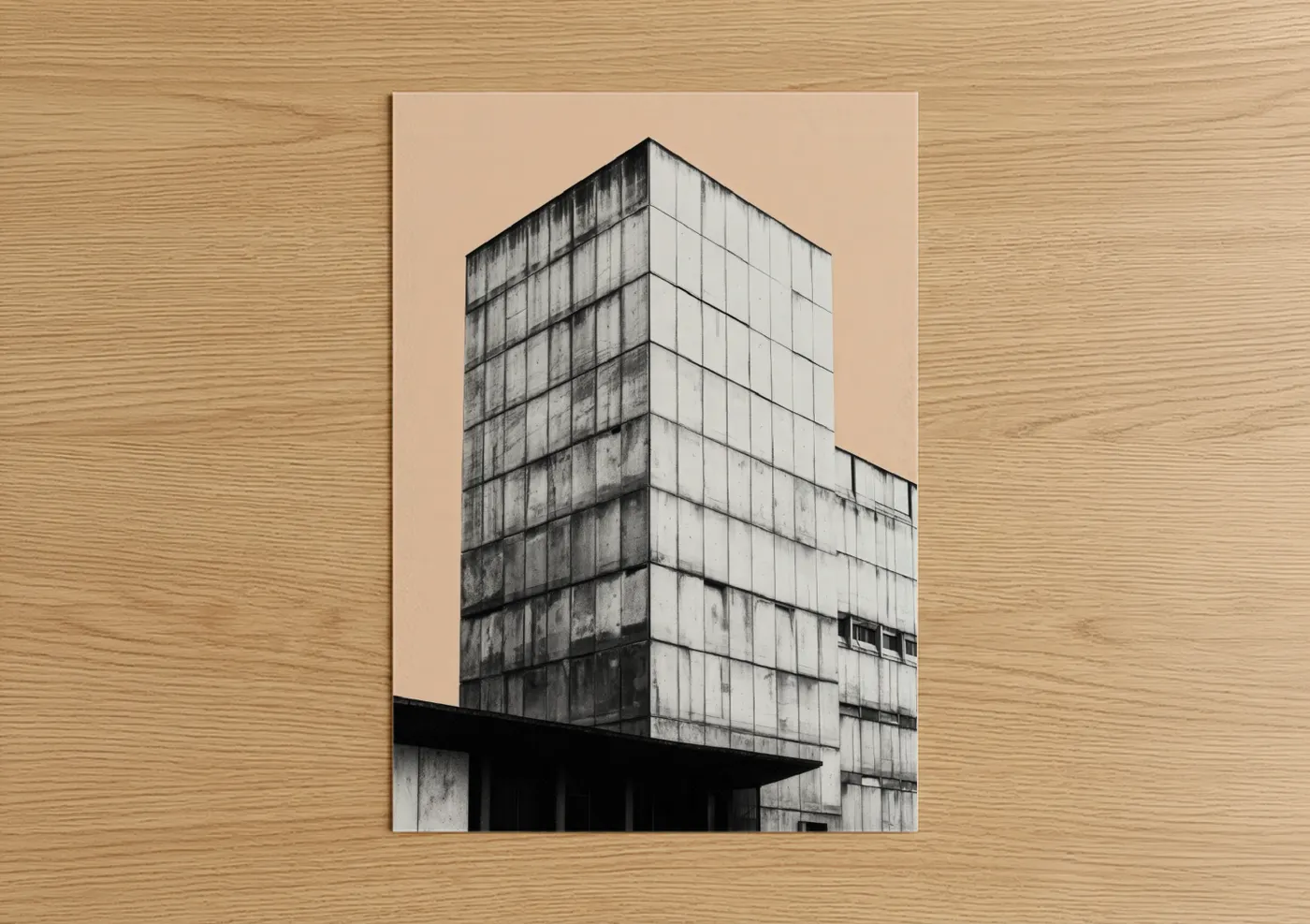 Brutalist Concrete Tower Architecture Wall Art