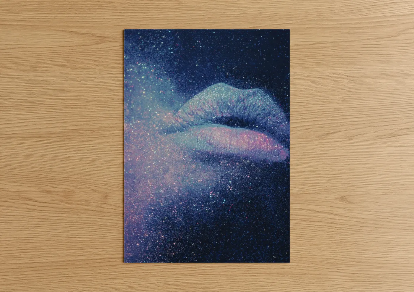 Cosmic Lips Glitter Beauty Wall Art