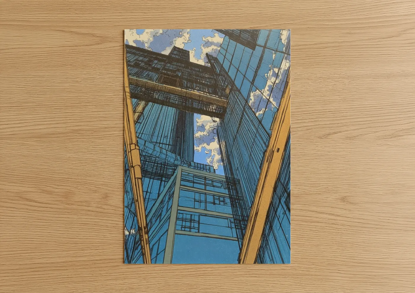 Urban Skyward Abstract Architecture Wall Art