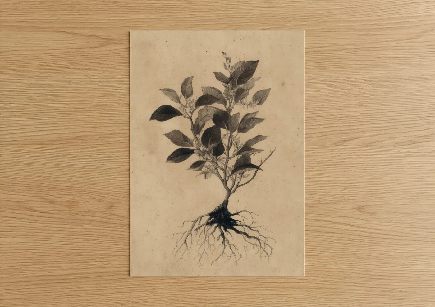Botanical Banyan Tree Root Illustration Wall Art