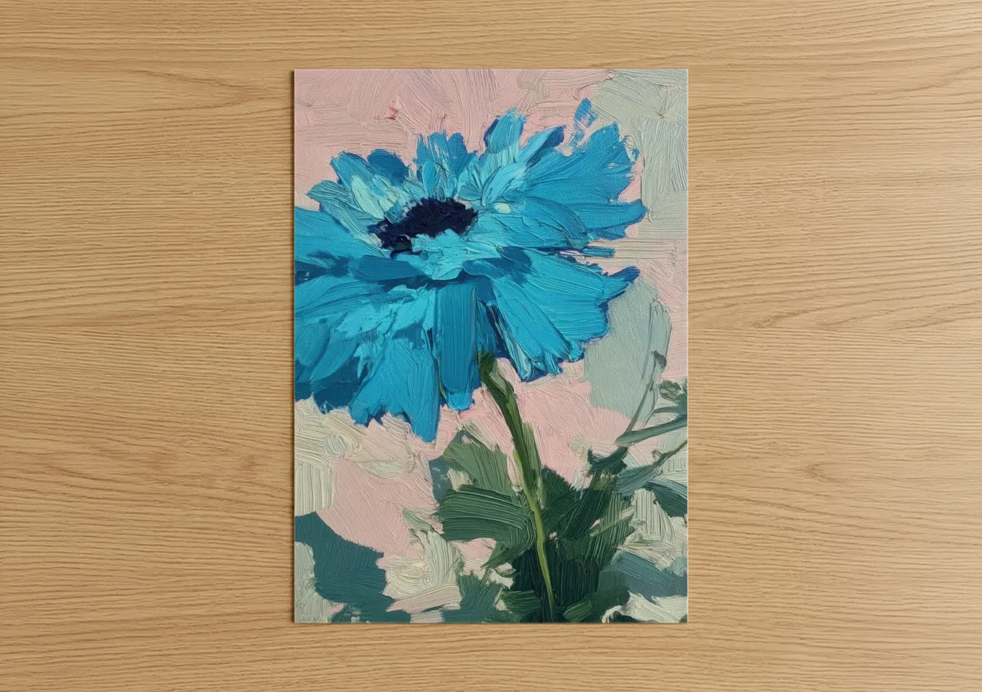 Turquoise Daisy Abstract Flower Wall Art
