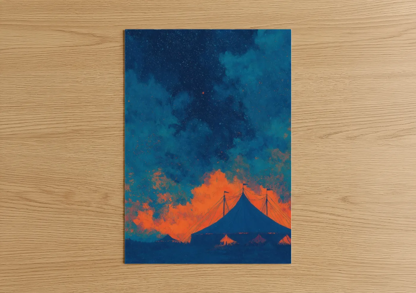Midnight Carnival Tent Night Sky Wall Art