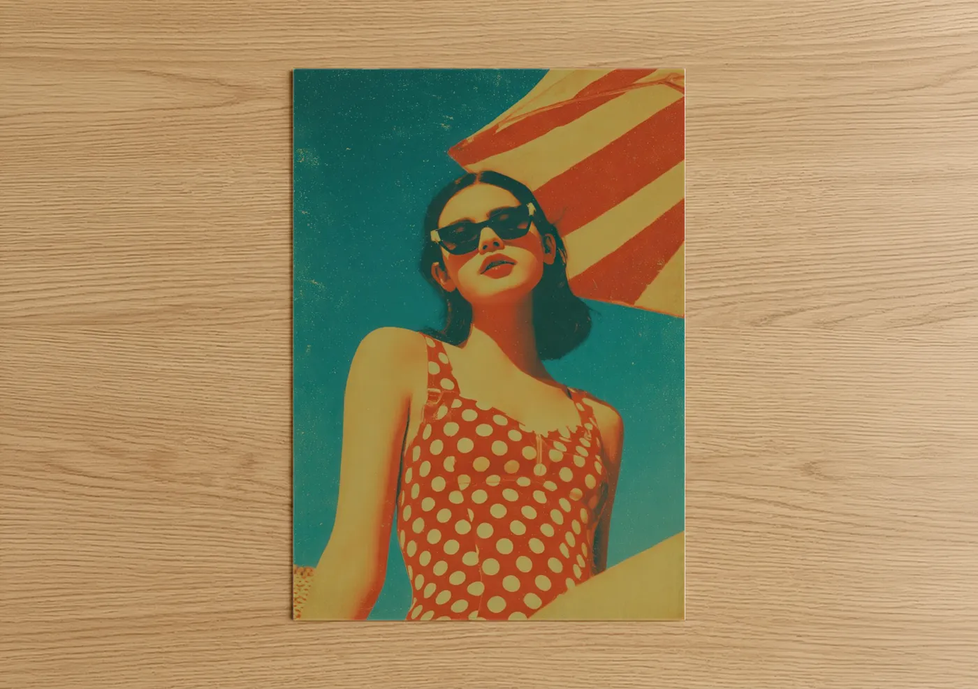 Retro Summer Fashion Woman Sunglasses Wall Art