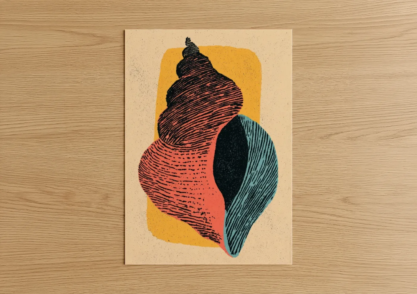 Geometric Seashell Modern Wall Art