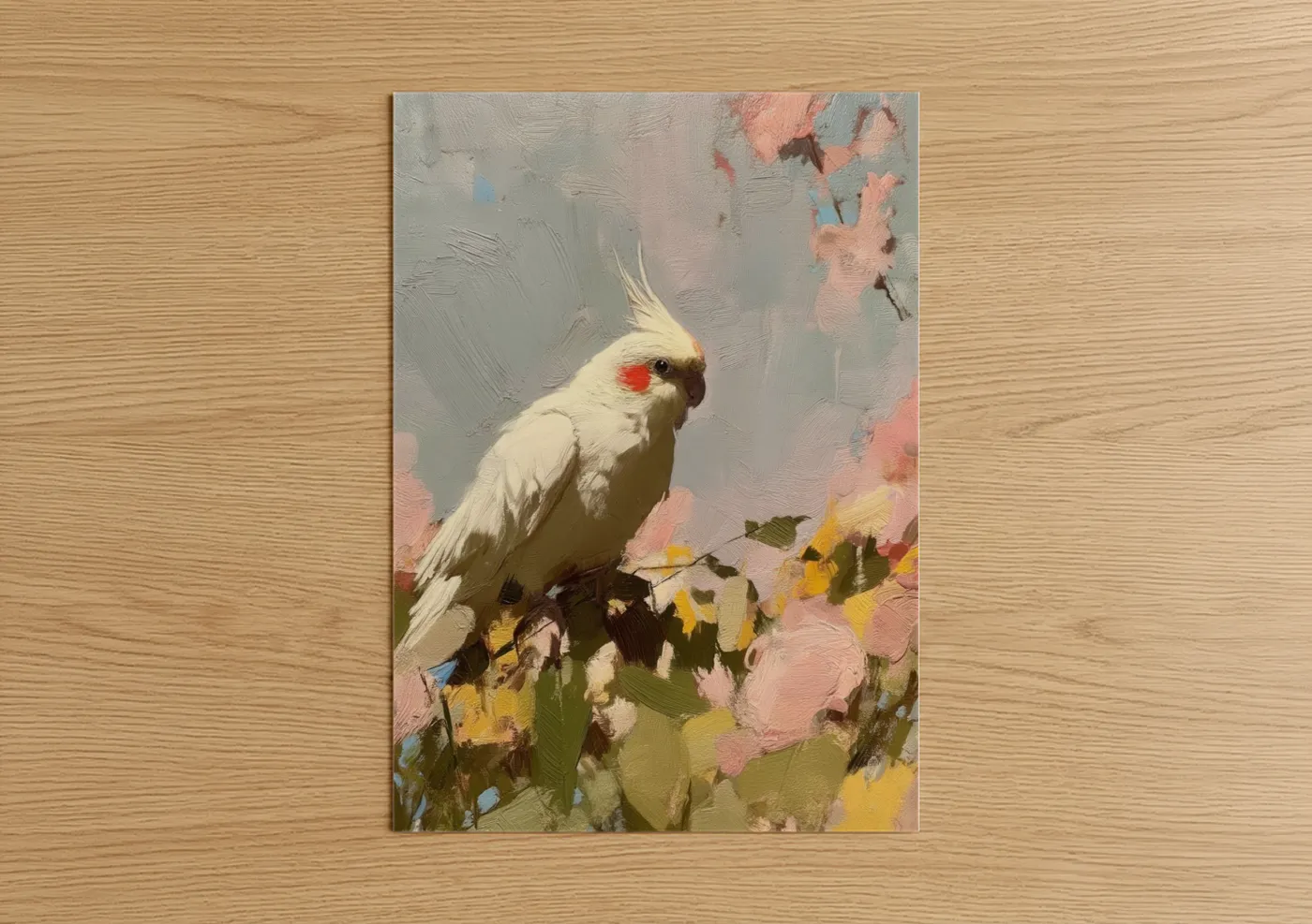 Sulphur Crested Cockatiel Oil Painting Wall Art