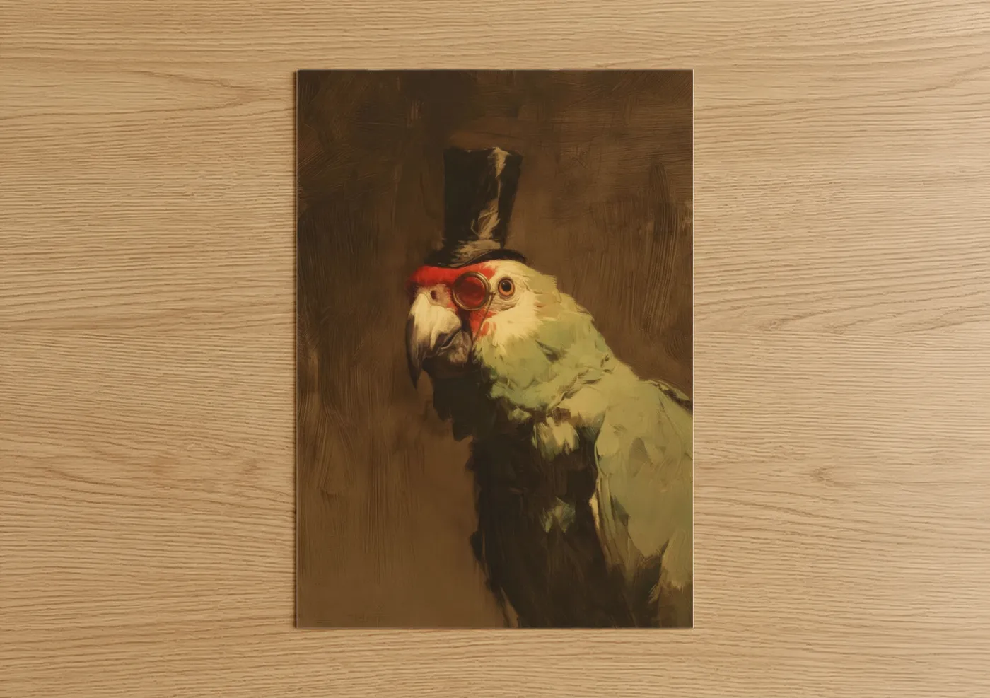 Dapper Parrot Top Hat Goggles Portrait Wall Art