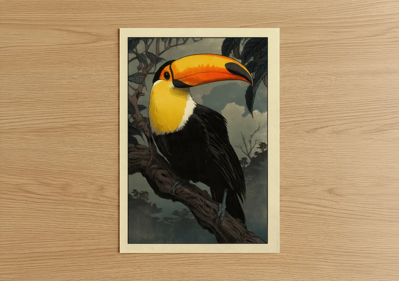 Golden Toucan Tropical Bird Wall Art