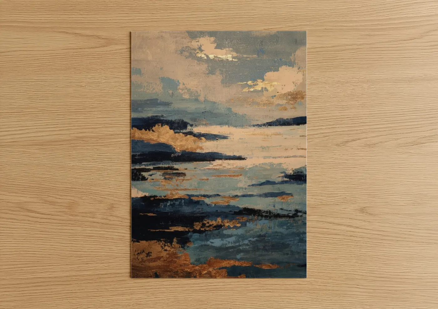 Golden Summer Horizon Abstract Landscape Wall Art