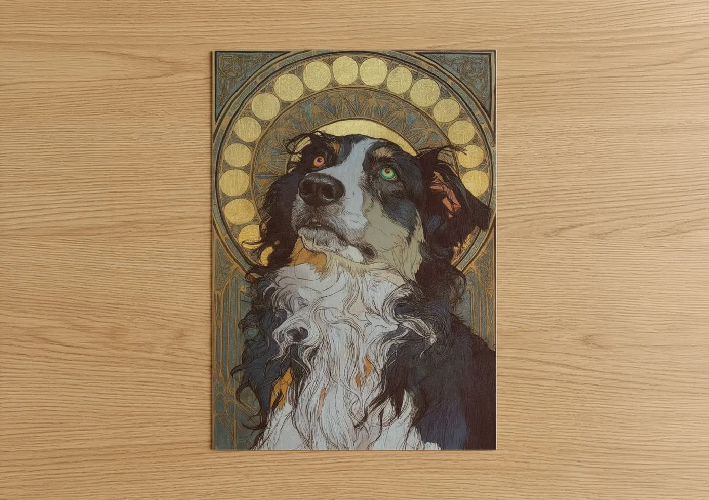 Celestial Shepherd Dog Art Deco Style Wall Art