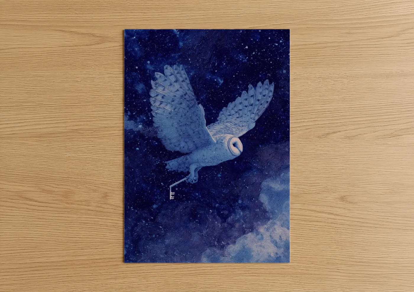 Celestial Owl Night Sky Magic Wall Art