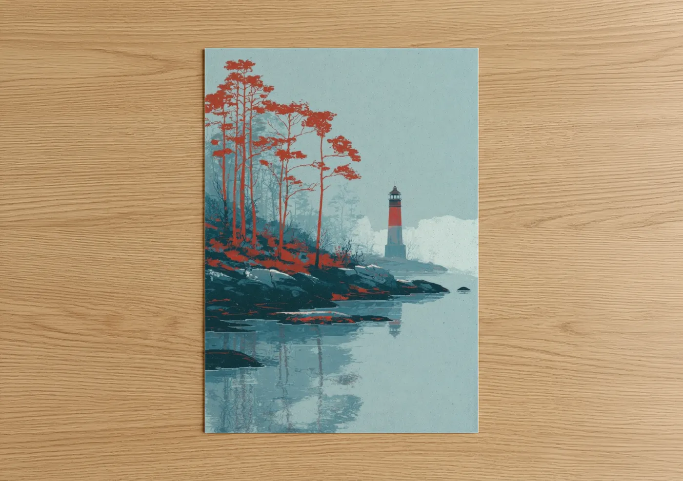 Coastal Lighthouse Island Scenic Wall Art