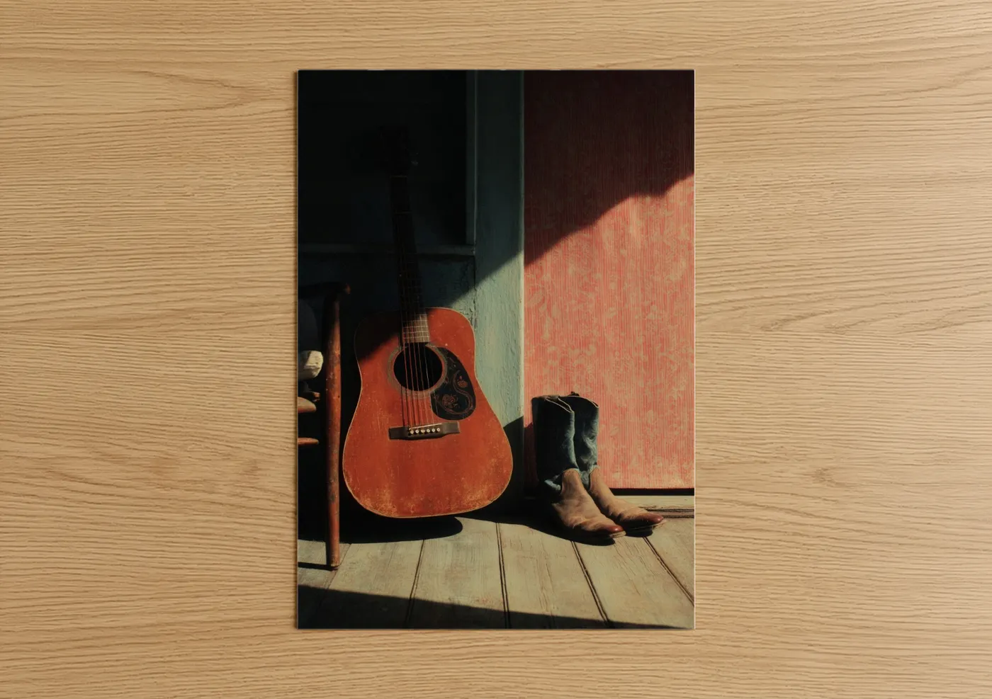 Country Musician with Acoustic Guitar Wall Art