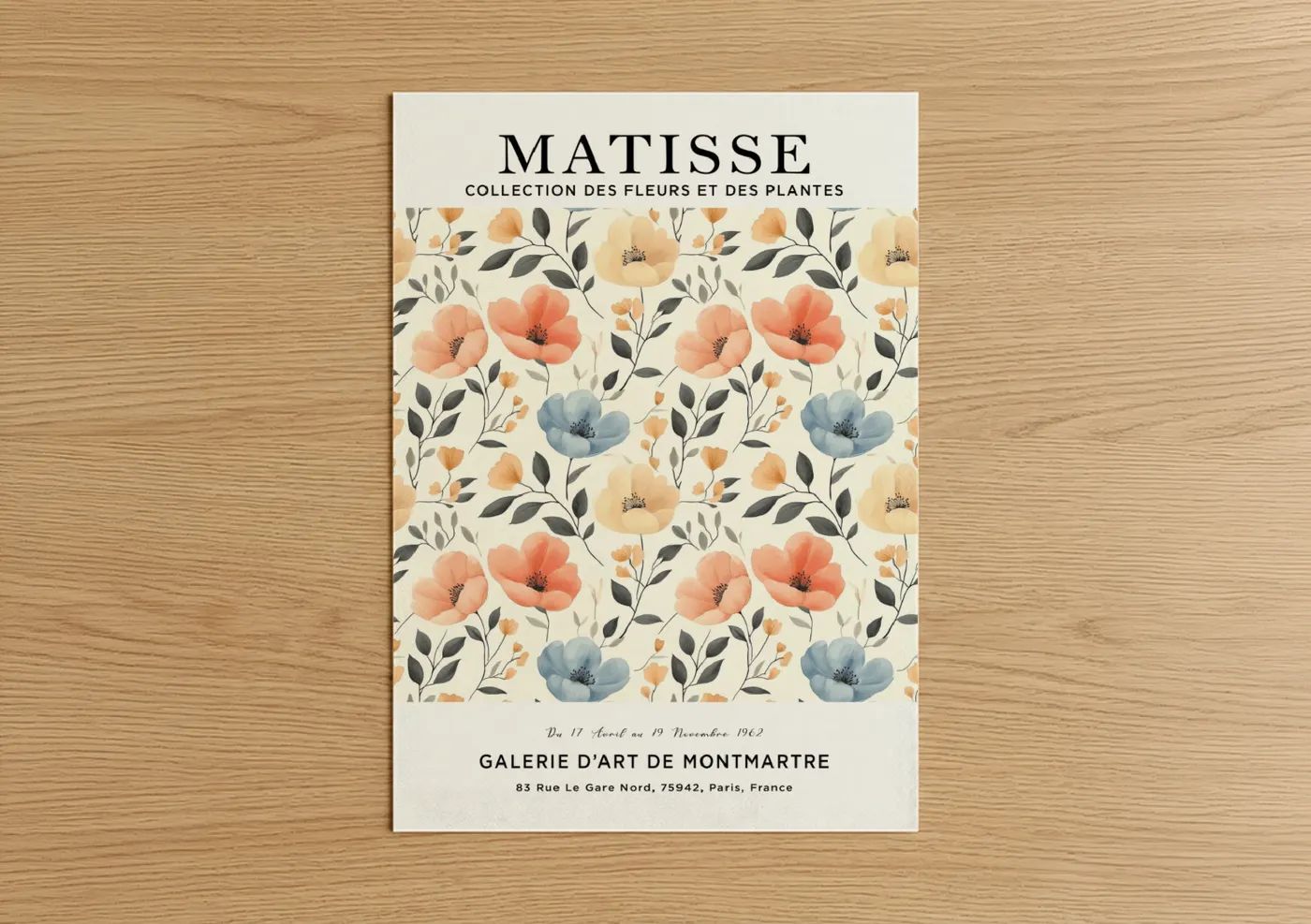 Matisse Florals Watercolor Pattern Wall Art
