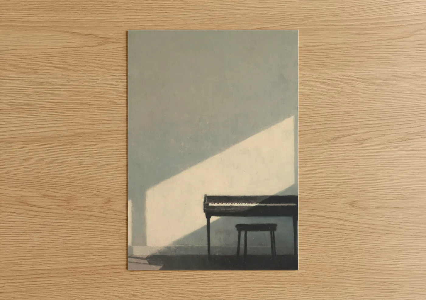 Sunlit Piano Studio Light Modern Wall Art