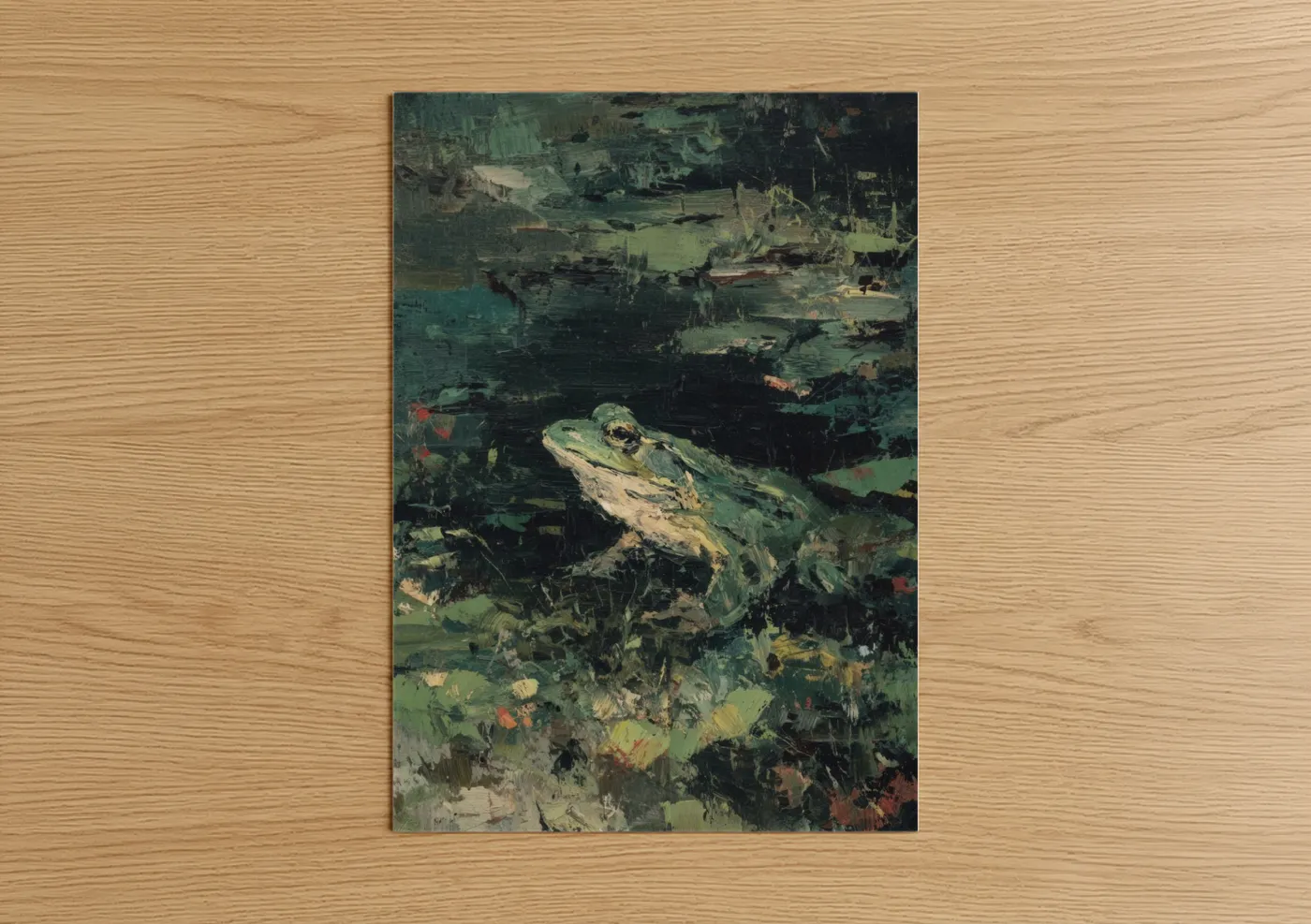 Marsh Toad Impressionist Oil Painting Wall Art