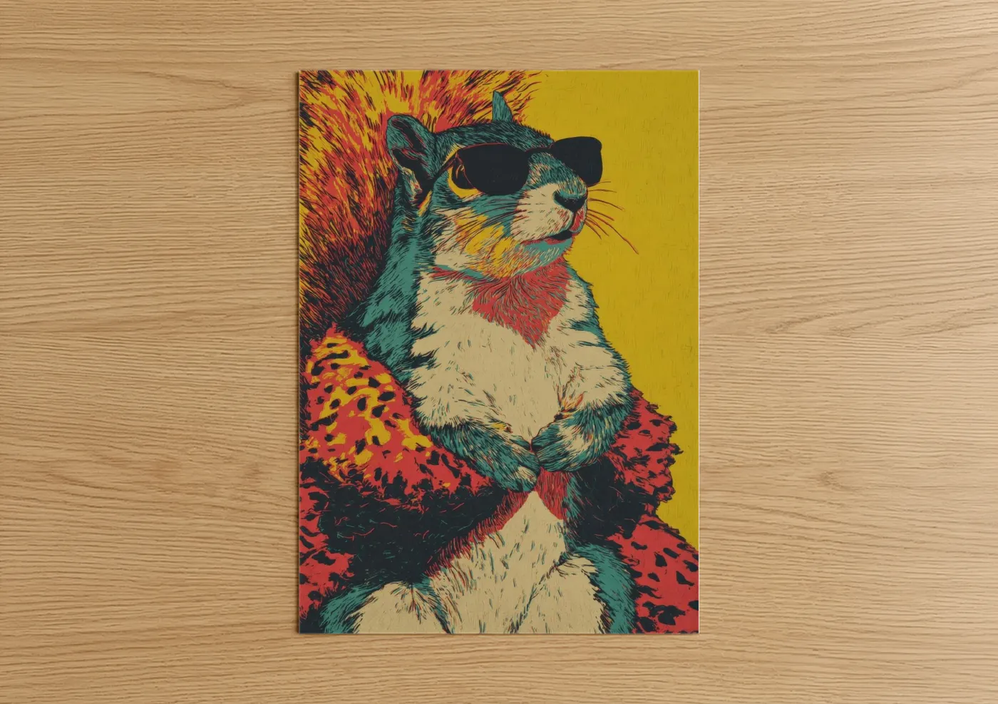 Cool Squirrel Pop Art Wildlife Wall Art