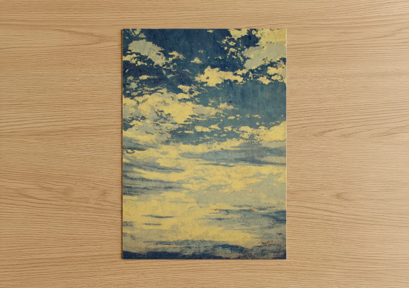 Golden Morning Sky with Clouds Wall Art