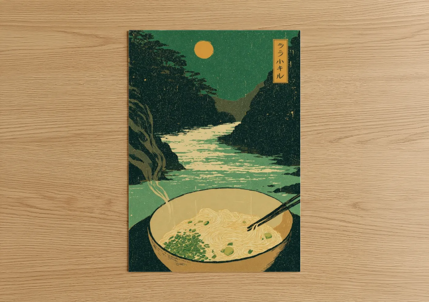 Moonlit Ramen Bowl Japanese Wall Art