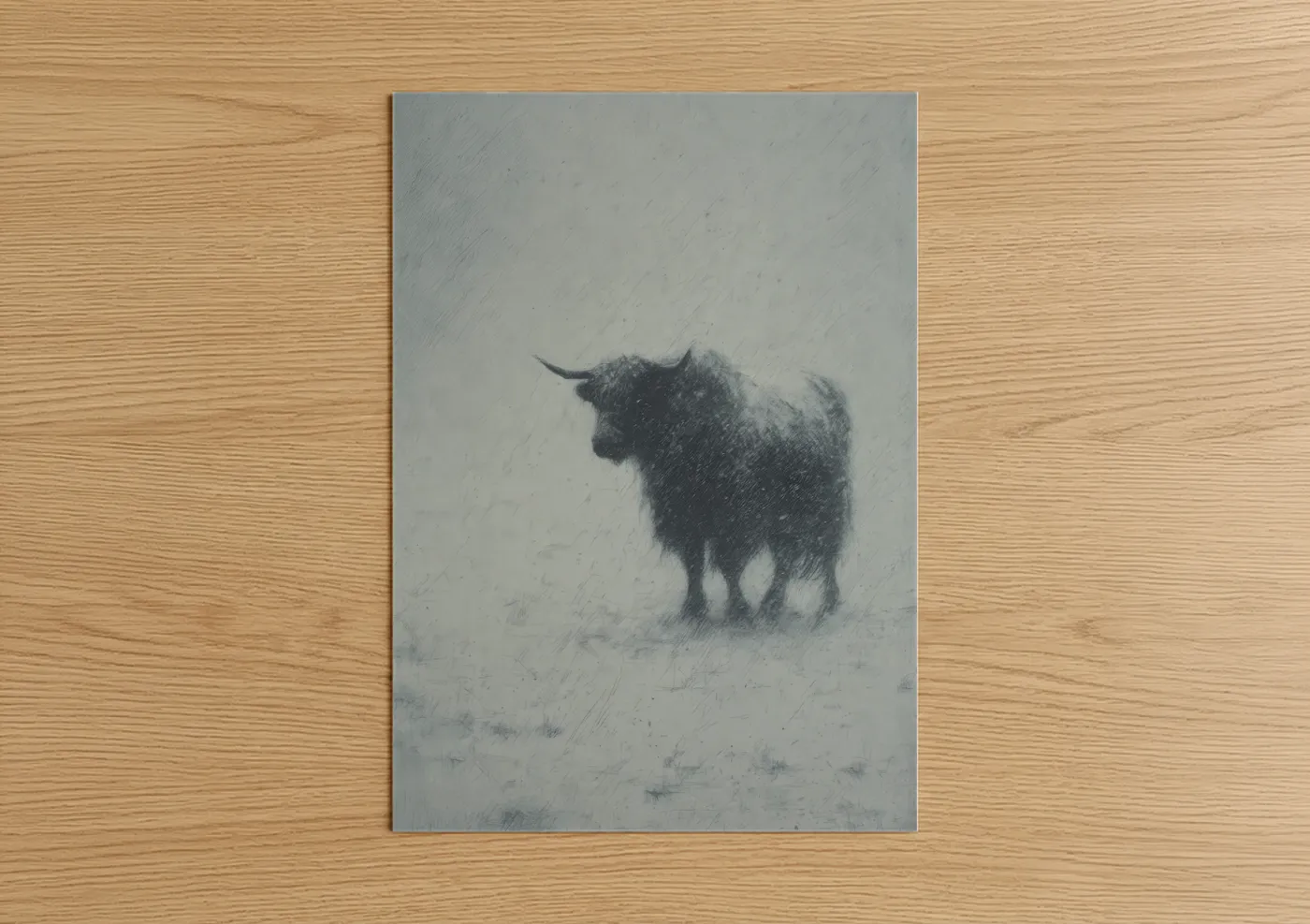 Snowy Yak Winter Wildlife Wall Art